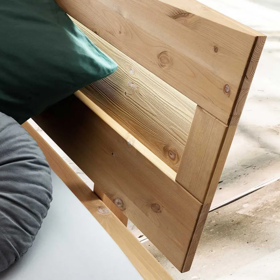 Hot Wohnen Balkenbett aus Kiefer mit LED Beleuchtung - Enjta