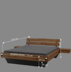 Hot Wohnen Balkenbett in Schwebeoptik mit Wangengestell - Dominico