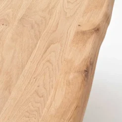 Best Wohnen Balkeneiche Essenstisch mit Baumkante Brutannia & V-Form Gestell