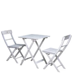 Discount Wohnen Balkon Sitzgruppe in Grey Wash - Paisly (dreiteilig)