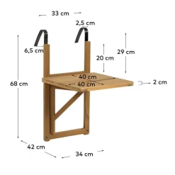 New Wohnen Balkontisch zum Einhängen klappbar - Baptisto