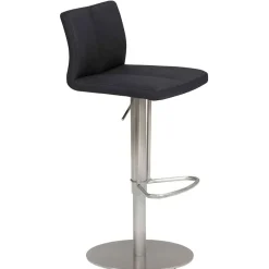 Best Wohnen Barhocker mit Lehne in Anthrazit Microfaser - Tyvoria