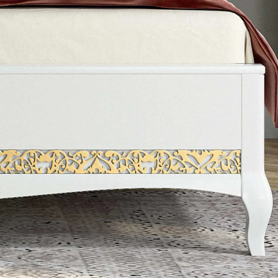 Hot Wohnen Barock Design Bett & Nachtkommoden - Valganios (dreiteilig)