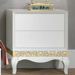 Hot Wohnen Barock Design Bett & Nachtkommoden - Valganios (dreiteilig)