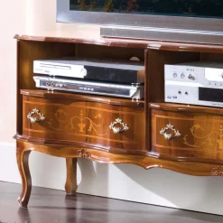 Clearance Wohnen Barock Fernseh Tisch mit 2 Schubladen Agosto & 2 Fächern