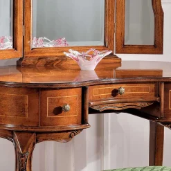 Outlet Wohnen Barock Frisierkommode mit Spiegel Agosto in Nussbaum