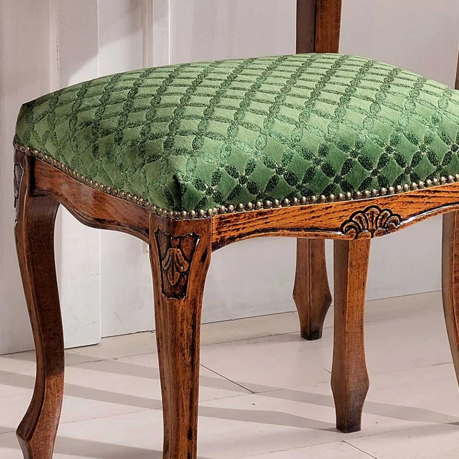 Best Wohnen Barock Hocker gepolstert Agosto in Grün