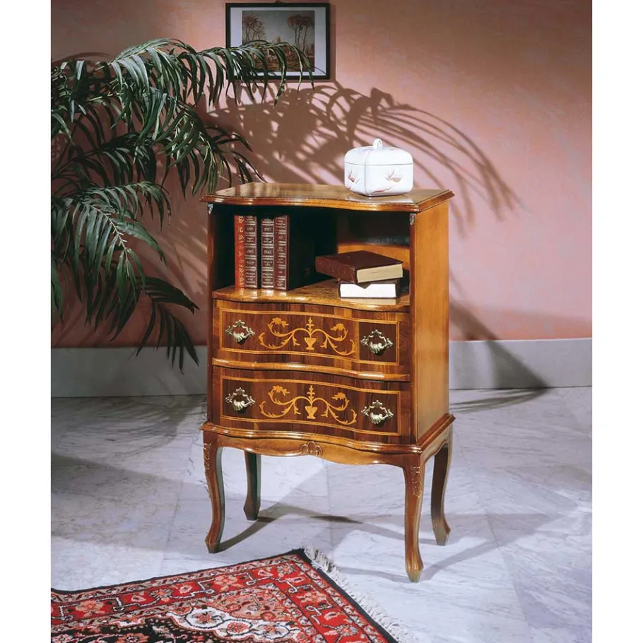 Outlet Wohnen Barock Kommode mit offenem Fach Agosto & 2 Schubladen