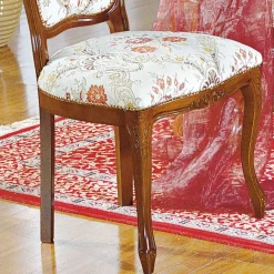 Best Wohnen Barock Polsterstuhl mit Blumen Muster Magari mit Massivholz