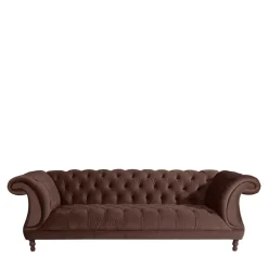 Best Wohnen Barock Style Sofa in Braun Samtvelours - Exados
