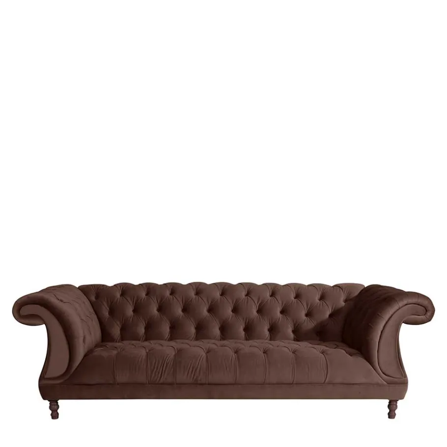 Best Wohnen Barock Style Sofa in Braun Samtvelours - Exados