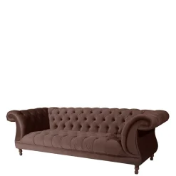 Best Wohnen Barock Style Sofa in Braun Samtvelours - Exados