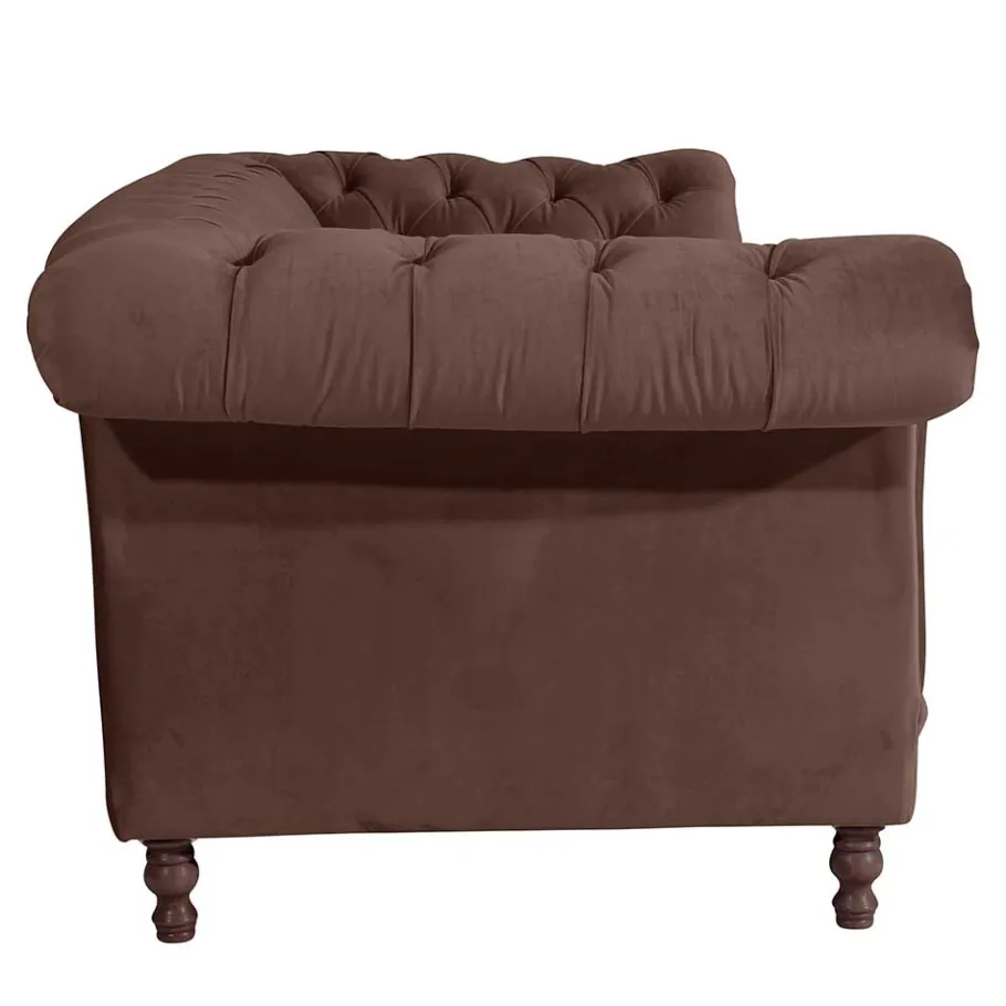 Best Wohnen Barock Style Sofa in Braun Samtvelours - Exados