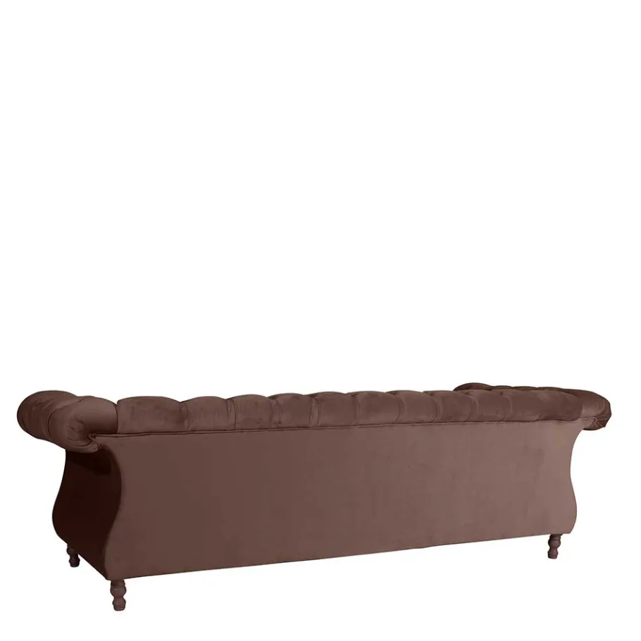 Best Wohnen Barock Style Sofa in Braun Samtvelours - Exados