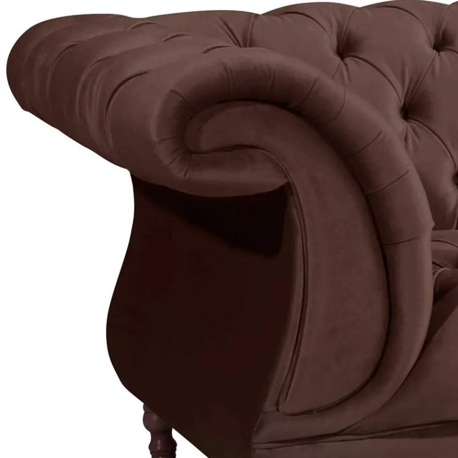 Best Wohnen Barock Style Sofa in Braun Samtvelours - Exados