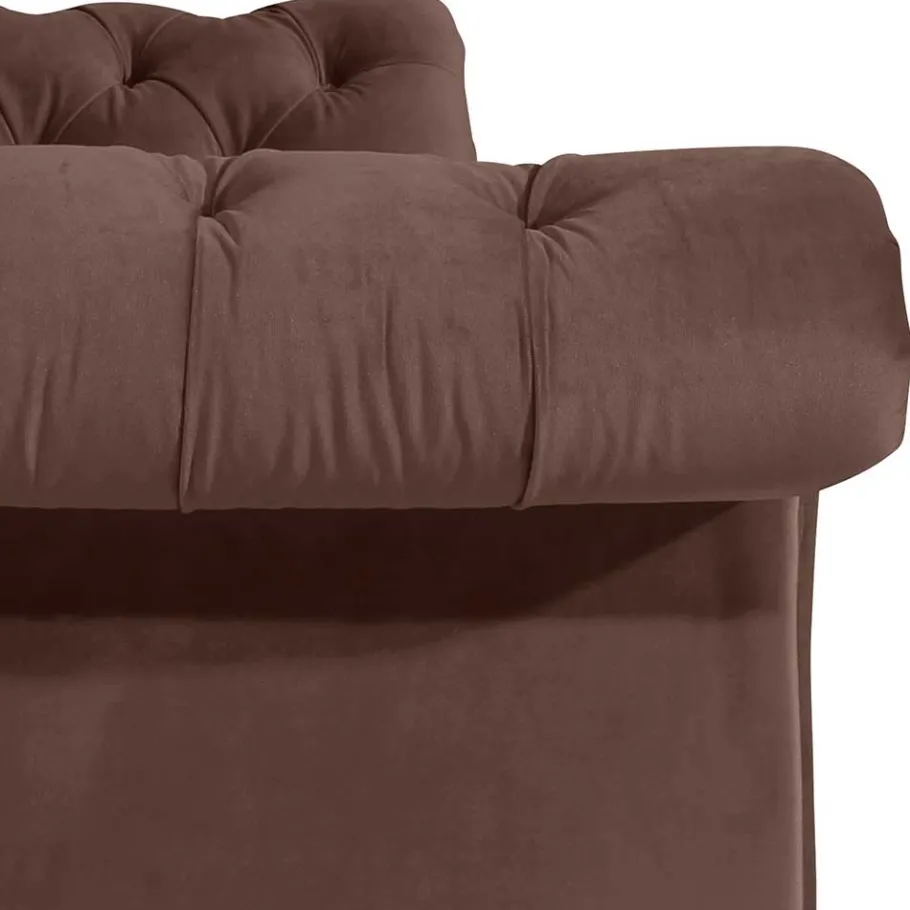 Best Wohnen Barock Style Sofa in Braun Samtvelours - Exados