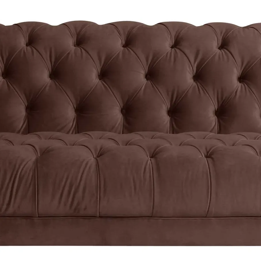 Best Wohnen Barock Style Sofa in Braun Samtvelours - Exados