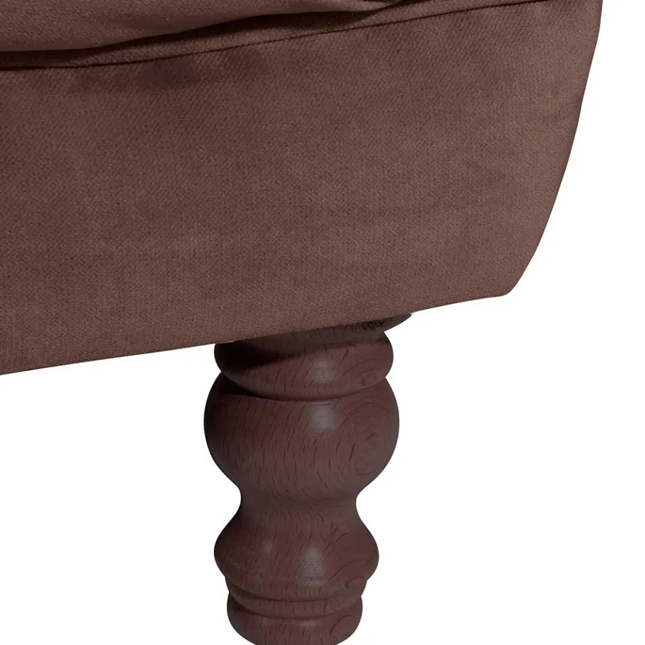 Best Wohnen Barock Style Sofa in Braun Samtvelours - Exados