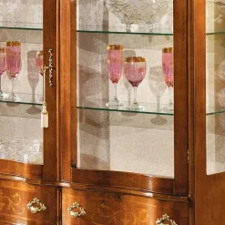 Hot Wohnen Barock Vitrine 2-türig Agosto mit Nussbaum Furnier