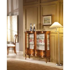 Hot Wohnen Barock Vitrine 2-türig Agosto mit Nussbaum Furnier