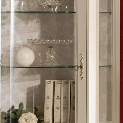 Discount Wohnen Barockstil Vitrine in Weiß & Gold - Datalera