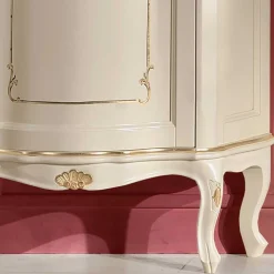 Discount Wohnen Barockstil Vitrine in Weiß & Gold - Datalera
