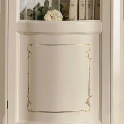 Discount Wohnen Barockstil Vitrine in Weiß & Gold - Datalera