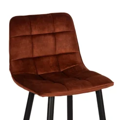Discount Wohnen Barstühle in Rost Braun Velours - Susa (2er Set)