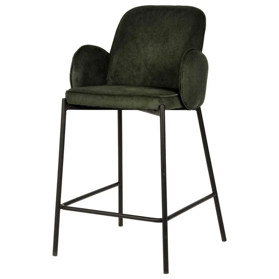 Clearance Wohnen Barstuhl aus Cord in Oliv Grün - Jenver (2er Set)