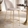 Wohnen Barstuhl in Beige und Gold - Furcios (2er Set)