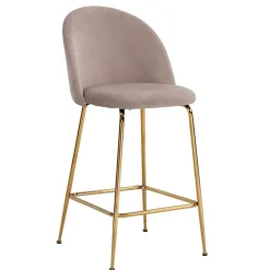 Wohnen Barstuhl in Beige und Gold - Furcios (2er Set)