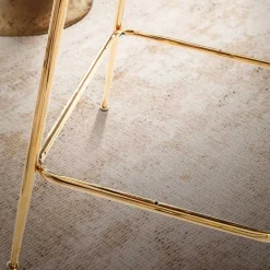 Wohnen Barstuhl in Beige und Gold - Furcios (2er Set)