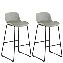 Wohnen Barstuhl in Grau und Schwarz - Cavanna (2er Set)