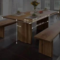 Best Wohnen Baumesstisch aus Wildeiche Massivholz - Cantinos