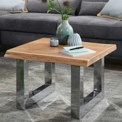 Outlet Wohnen Baumkante Couchtisch mit Chrom - Medesso
