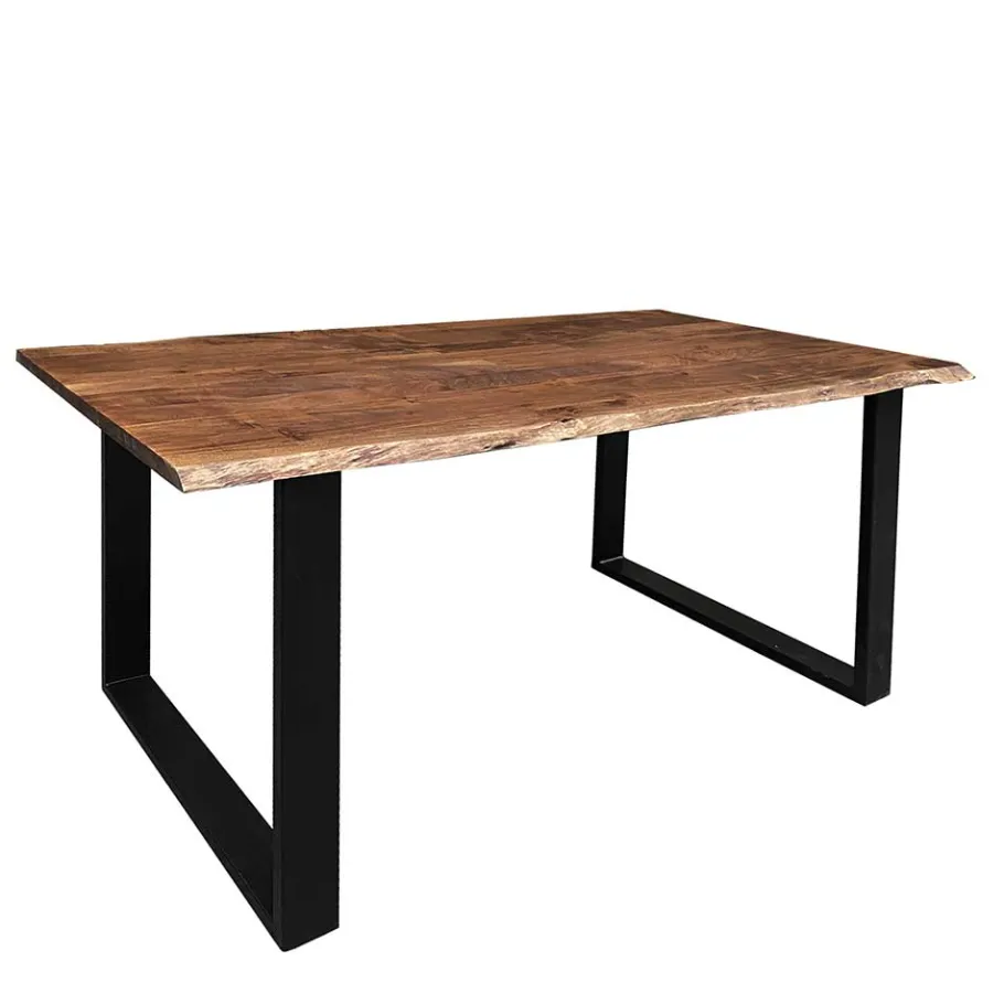 Clearance Wohnen Baumkante Designtisch aus Akazie in Nussbaumfarben - Ondeon