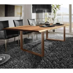Discount Wohnen Baumkante Esszimmertisch mit U-Gestell Braun - Jeguta