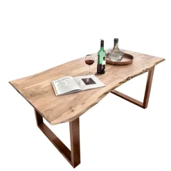 Discount Wohnen Baumkante Esszimmertisch mit U-Gestell Braun - Jeguta