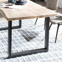 Discount Wohnen Baumkante Industry Tisch aus Wildeiche White Wash - Lurianno