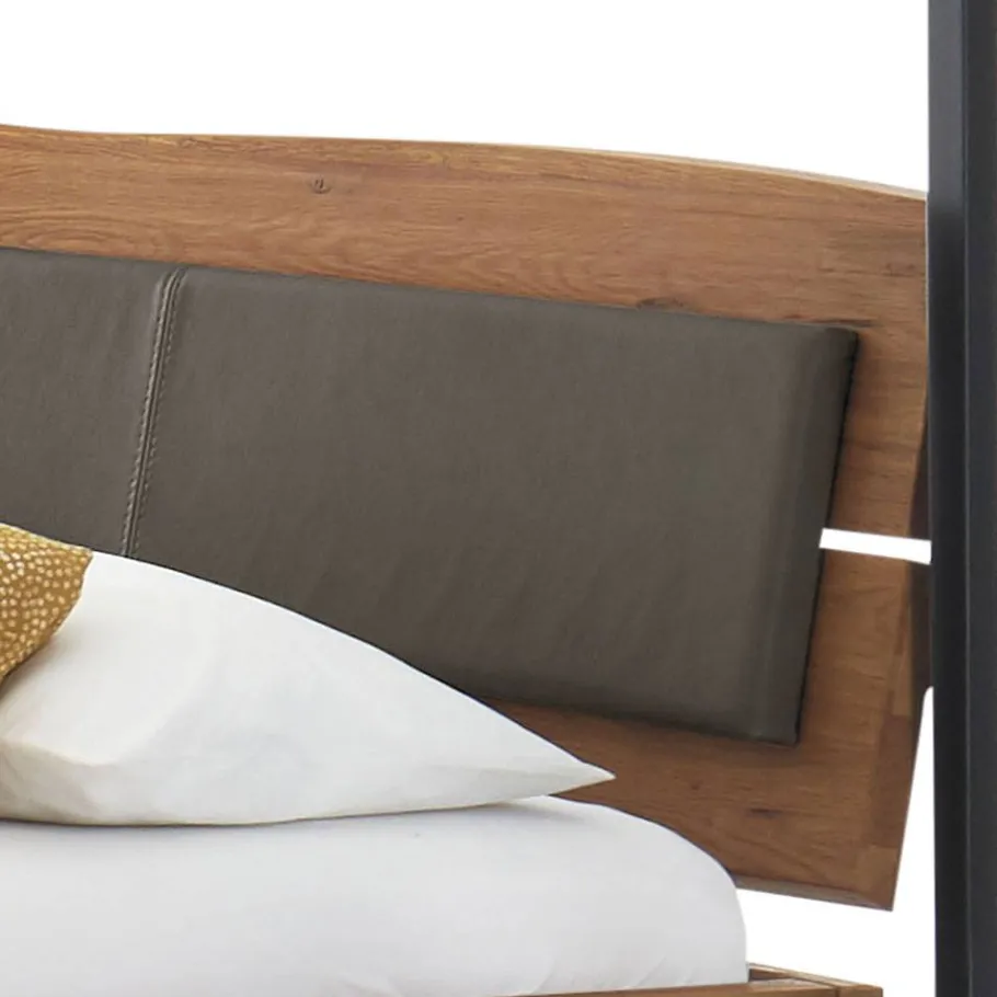 Hot Wohnen Baumkante Wildeiche Bett mit Metall Himmel Gestell - Agadi