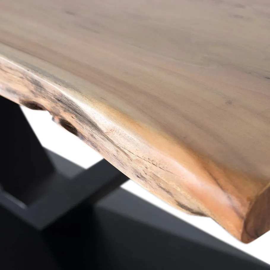 Sale Wohnen Baumkanten Esstisch mit V-Design Säulengestell - Landons