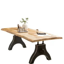 Discount Wohnen Baumkanten Tisch aus Mangobaum Massivholz - Ontentas