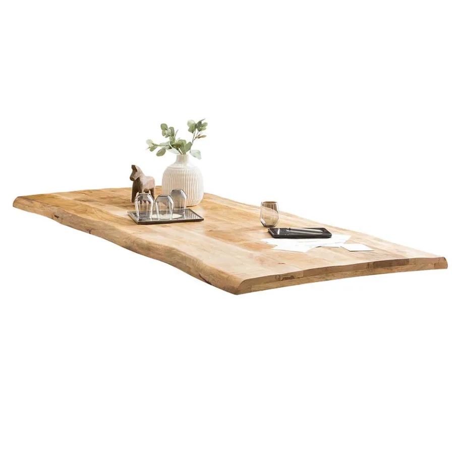 Discount Wohnen Baumkanten Tisch aus Mangobaum Massivholz - Ontentas