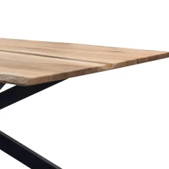 Discount Wohnen Baumkanten-Esstisch aus Wildeiche Massivholz - Reto