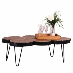 New Wohnen Baumscheiben Couchtisch Lariona mit Metall-Gestell