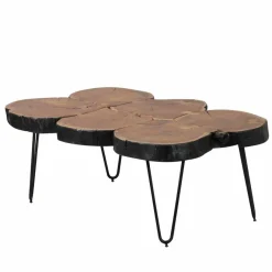 New Wohnen Baumscheiben Couchtisch Lariona mit Metall-Gestell
