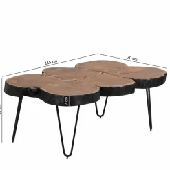 New Wohnen Baumscheiben Couchtisch Lariona mit Metall-Gestell