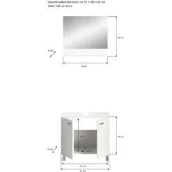 Sale Wohnen Beckenunterschrank und Spiegel Set - Harmone (zweiteilig)
