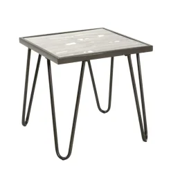 Discount Wohnen Beistelltisch aus Glas & Holz & Stahl - Zilandra