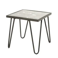 Discount Wohnen Beistelltisch aus Glas & Holz & Stahl - Zilandra